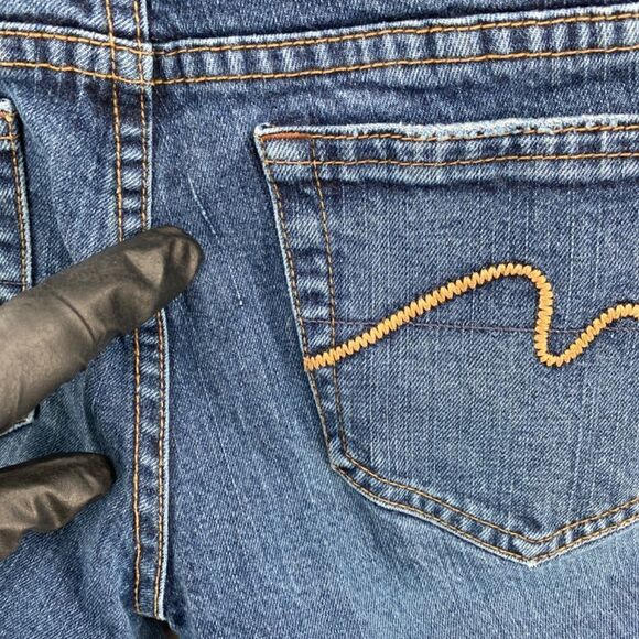 🎁5/$25 Moto Jeans Women 30 Skinny 5 Pocket Blue Denim Full Zip Button Closure - Picture 13 of 16